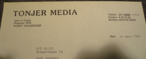 Brevhode fra våren 1985